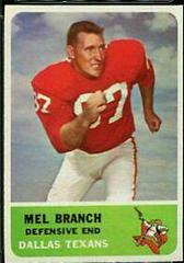 Mel Branch #32 Football Cards 1962 Fleer Prices