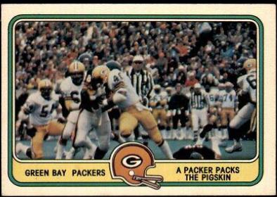 Green Bay Packers [A Packer Packs the Pigskin] #19 Football Cards 1981 Fleer Team Action