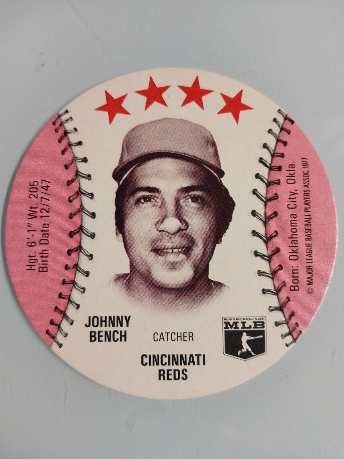 Johnny Bench Baseball Cards 1977 Zip'Z Discs