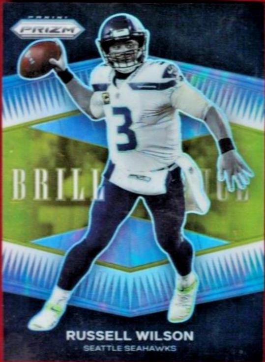 Russell Wilson [Gold Prizm] #B-5 Football Cards 2021 Panini Prizm Brilliance