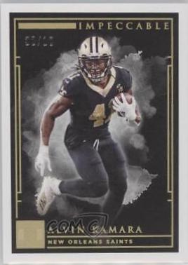 Alvin Kamara [Gold] #82 Football Cards 2019 Panini Impeccable