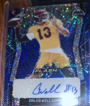 Caleb Williams [Metalized Sparkles Blue] #BA-CW1 Football Cards 2022 Leaf Flash Autographs