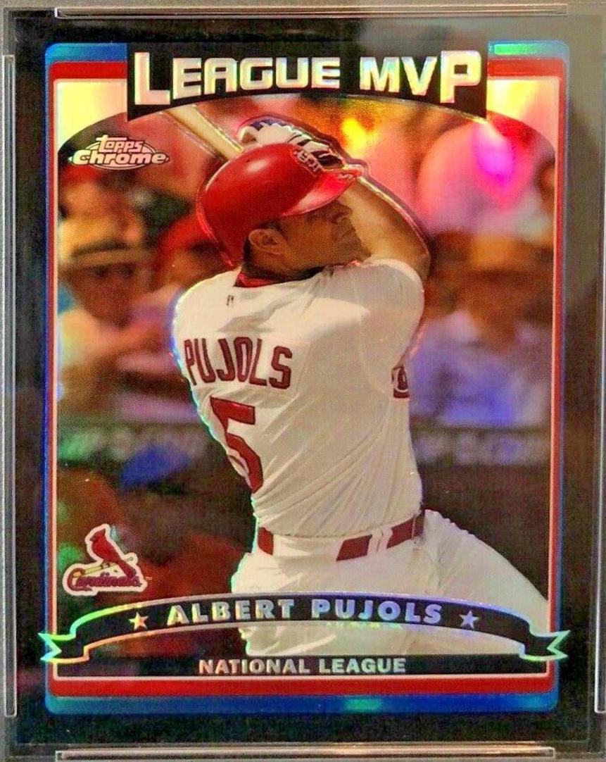 Albert Pujols [Black Refractor] #273 Baseball Cards 2006 Topps Chrome