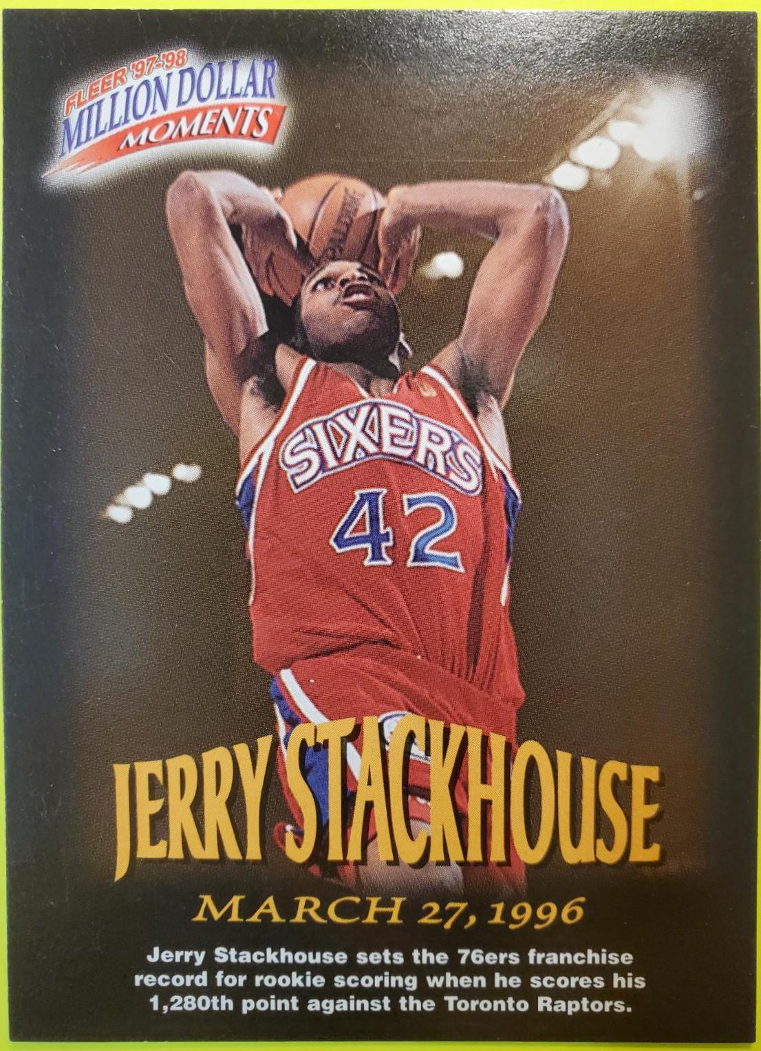 Jerry Stackhouse Of Prices Fleer Million Dollar Moments