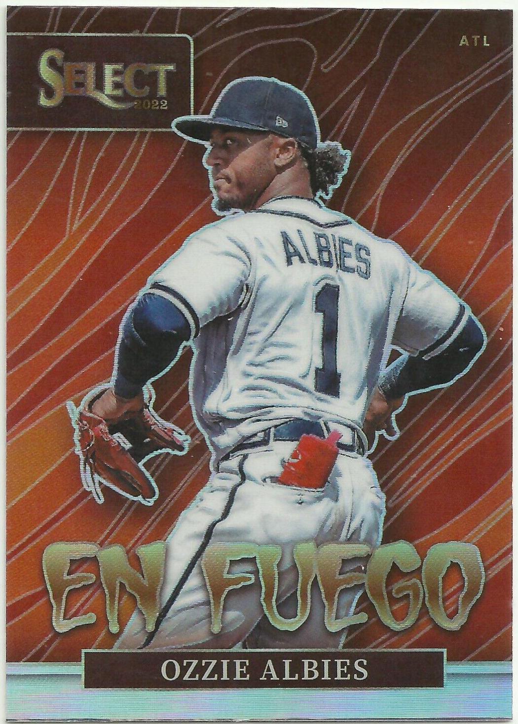 Ozzie Albies [Holo] #EF17 Baseball Cards 2022 Panini Select En Fuego