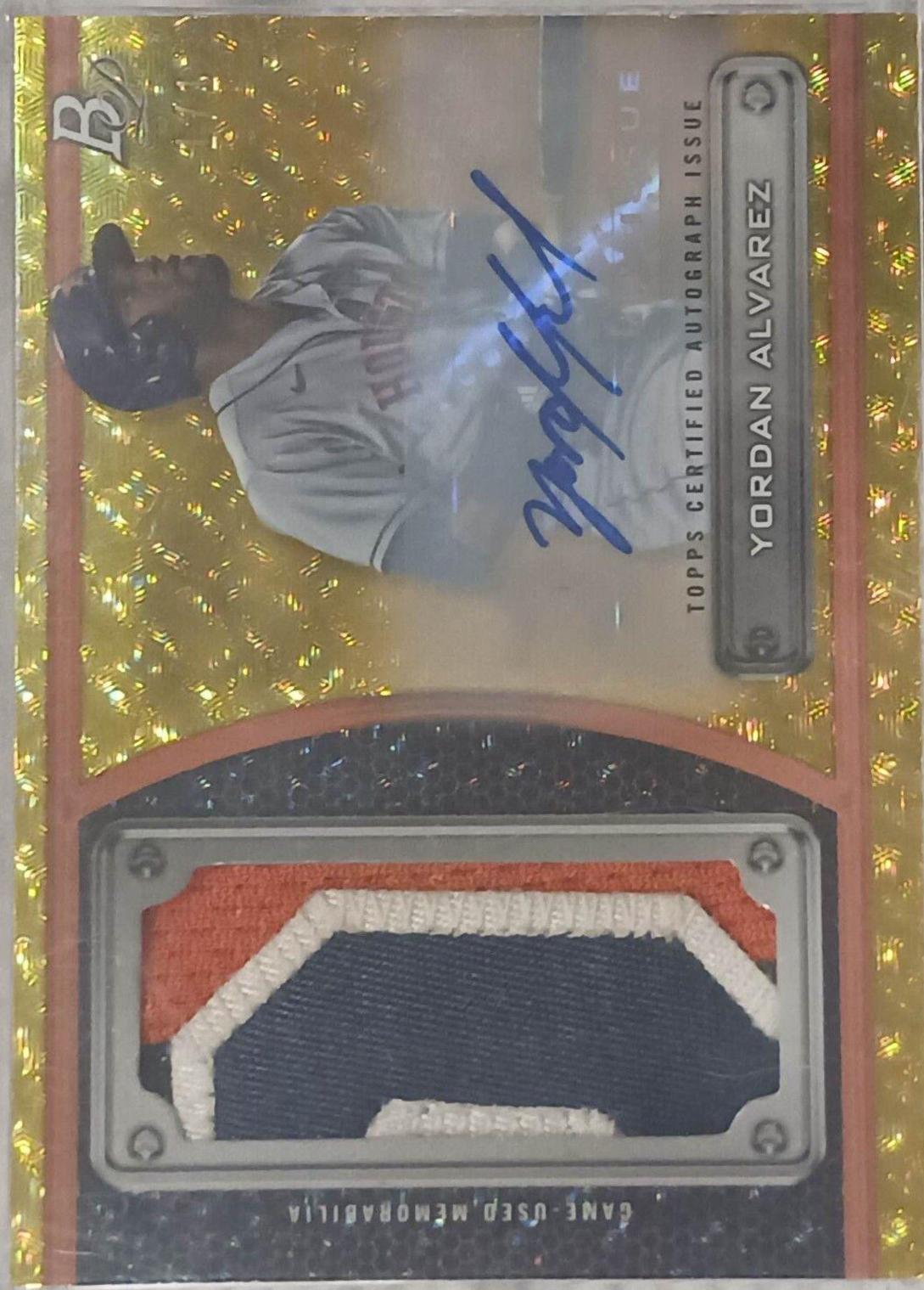 Yordan Alvarez #PLPA-YA Baseball Cards 2022 Bowman Platinum Patches Autographs