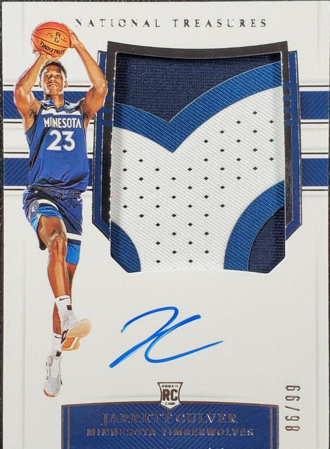 Jarrett Culver [Patch Autograph] #110 Basketball Cards 2019 Panini National Treasures