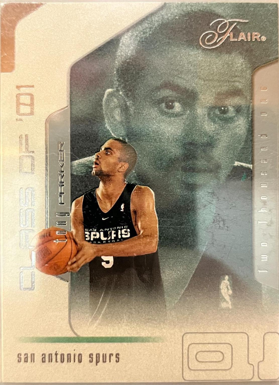 Tony Parker #105 Basketball Cards 2001 Flair