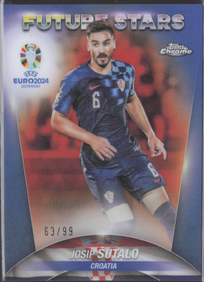 Josip Sutalo [Blue Lava Refractor] 132 Prices 2024 Topps Chrome UEFA