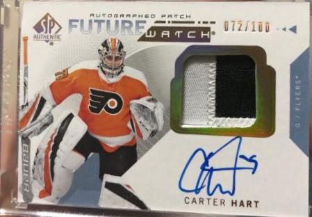 Carter Hart [Autograph Patch] #227 Hockey Cards 2018 SP Authentic