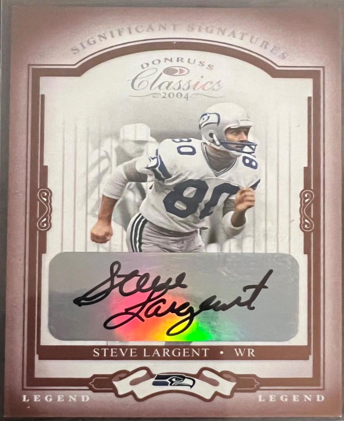 Steve Largent [Significant Signatures Platinum] #145 Football Cards 2004 Panini Donruss Classics