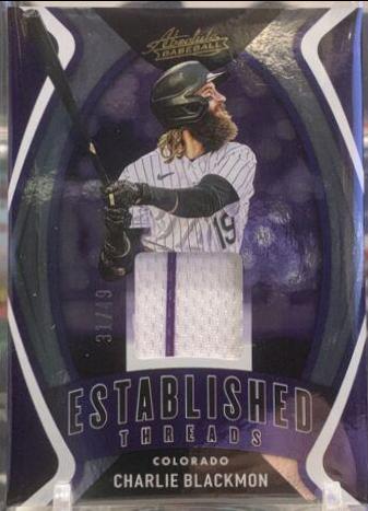 Charlie Blackmon #ET-CB Baseball Cards 2022 Panini Absolute Established Threads