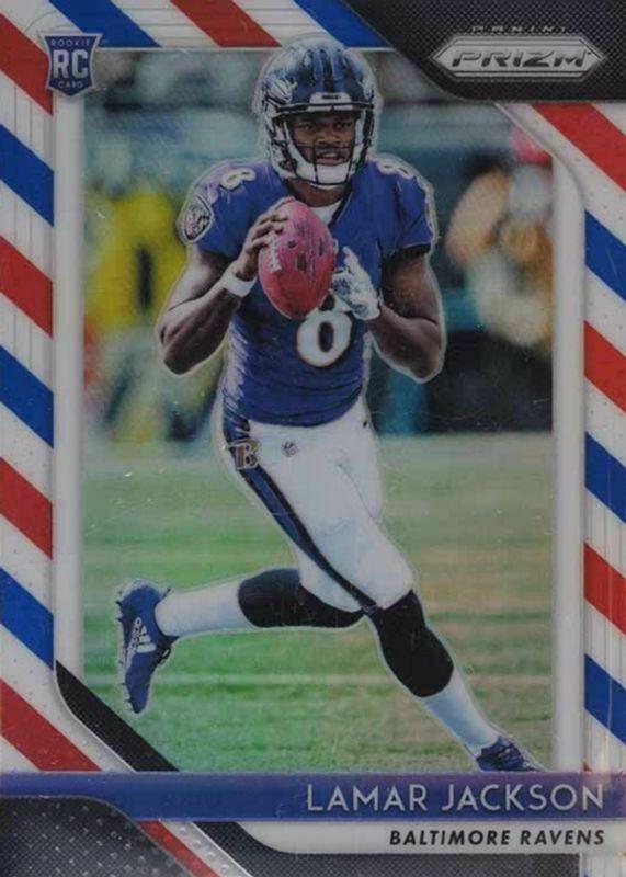 Lamar Jackson rookie discount prizm Red white and Blue PSA 9