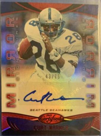 Curt Warner [Red] #MI-CW Football Cards 2019 Panini Certified Mirror Signatures