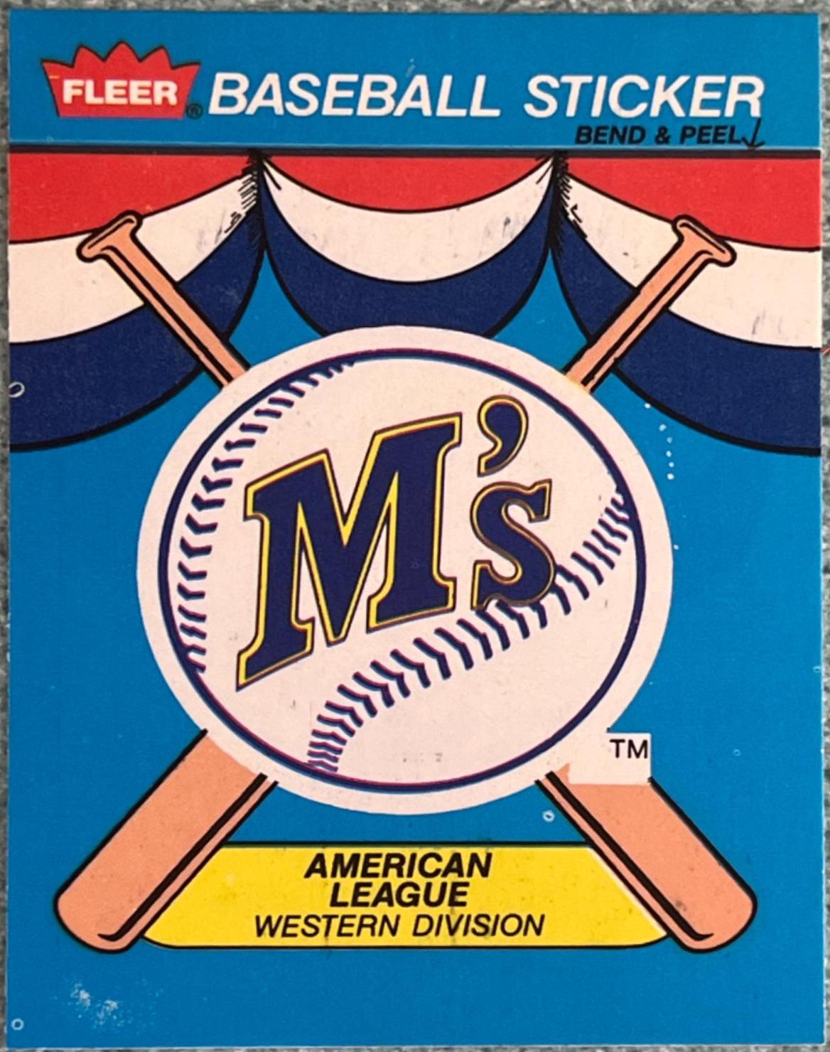 Seattle Mariners Baseball Cards 1989 Fleer Baseball Stickers