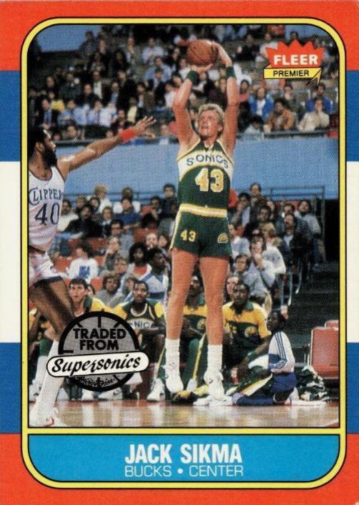 Jack Sikma #102 Basketball Cards 1986 Fleer