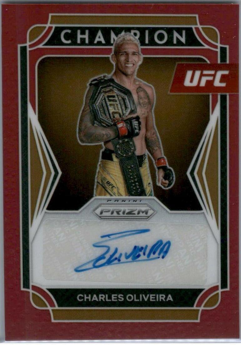 Charles Oliveira [Red] #CS-CO Ufc Cards 2022 Panini Prizm UFC Champion Signatures