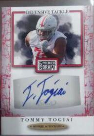 Tommy Togiai [Red] #A113 Football Cards 2021 Sage Premier Draft Autographs