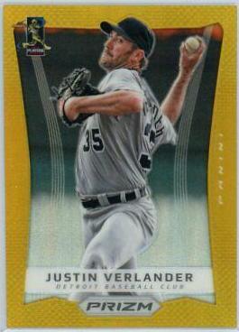 Justin Verlander [Gold Prizm] #53 Baseball Cards 2012 Panini Prizm