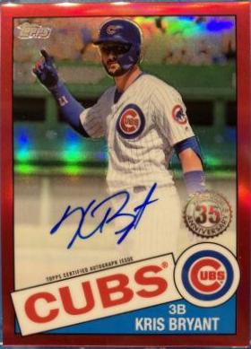 Kris Bryant [Red Refractor] #85TCA-KB Baseball Cards 2020 Topps Chrome 1985 Autographs