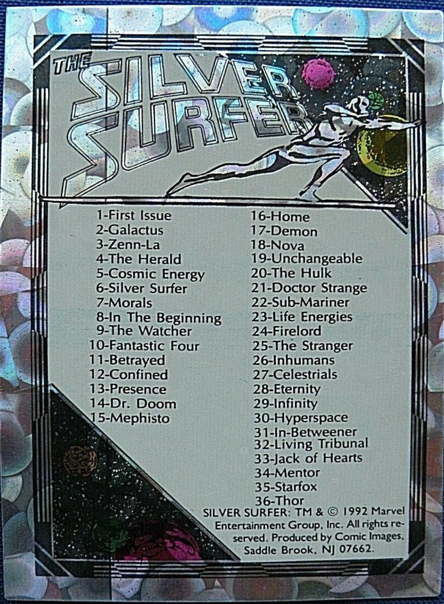 Checklist #72 Marvel 1992 Comic Images Silver Surfer