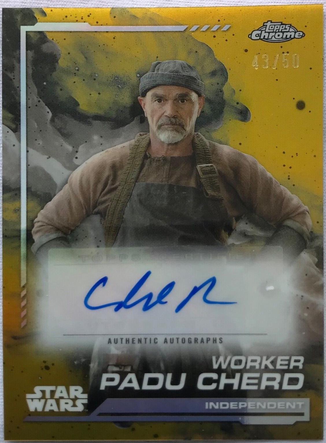 Chad Parker as Worker Padu Cherd #AU-CP Star Wars 2024 Topps Chrome Autograph