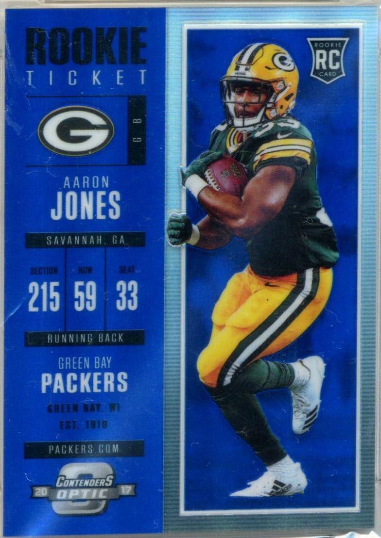 Aaron Jones [Blue] #99 Football Cards 2017 Panini Contenders Optic