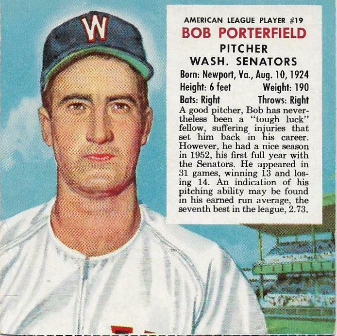 Bob Porterfield #19 Baseball Cards 1953 Red Man Tobacco