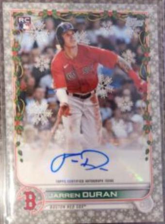 Jarren Duran [Silver Metallic] #WHA-JDU Baseball Cards 2022 Topps Holiday Autographs