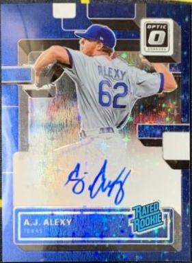 A. J. Alexy [Blue] #RRS-AL Baseball Cards 2022 Panini Donruss Optic Rated Rookie Signatures