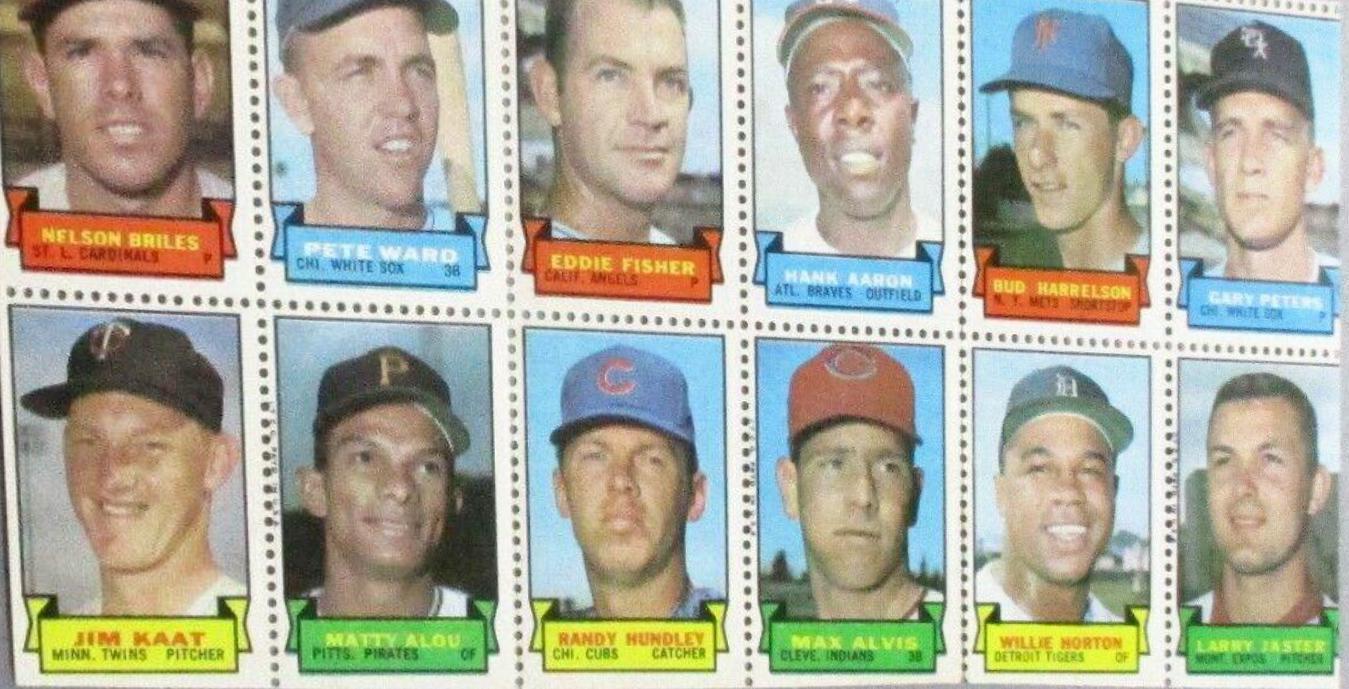 Hank Aaron Baseball Cards 1969 Topps Stamps