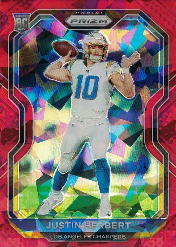 Justin Herbert [Red Ice Prizm] #325 Football Cards 2020 Panini Prizm