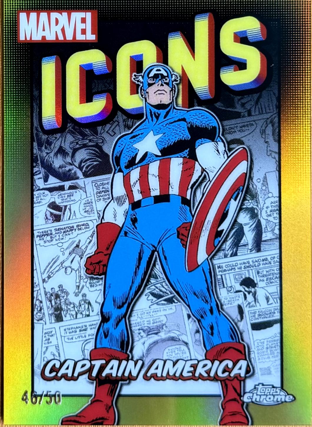 Captain America [Gold Refractor] #MI-5 Marvel 2024 Topps Chrome Icons