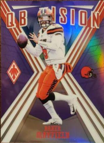 Baker Mayfield [Purple] #9 Football Cards 2019 Panini Phoenix QB Vision