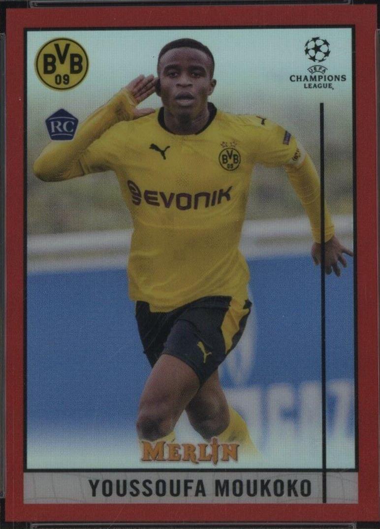 Youssoufa Moukoko [Red] #55 Soccer Cards 2020 Topps Chrome UEFA Champions League