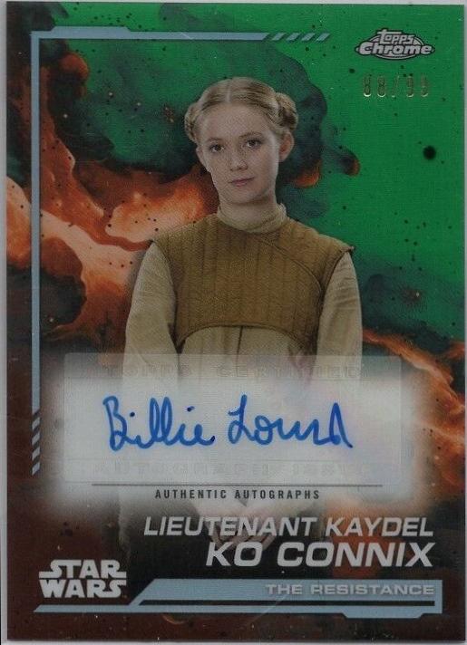 Billie Lourd as Lieutenant Kaydel Ko Connix #AU-BL Star Wars 2024 Topps Chrome Autograph