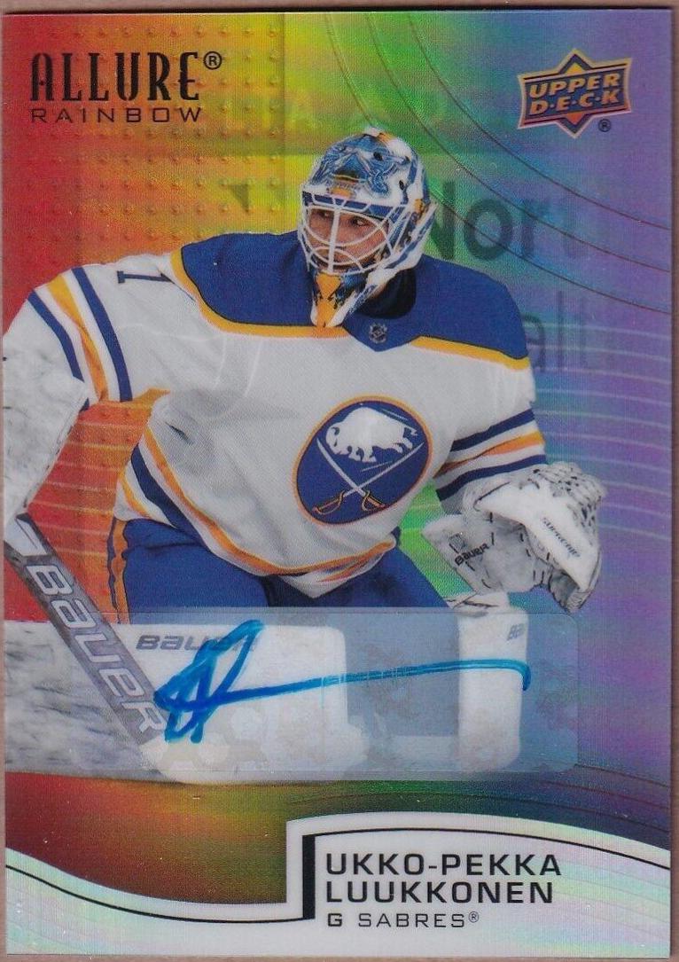 Ukko Pekka Luukkonen [Full Autograph] #R-24 Hockey Cards 2021 Upper Deck Allure Rainbow