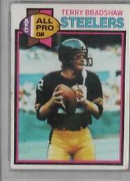 Terry Bradshaw [Cream Colored Back] #500 Football Cards 1979 Topps