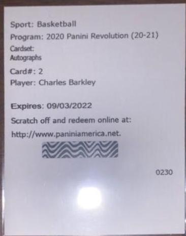 Charles Barkley Basketball Cards 2020 Panini Revolution Autographs