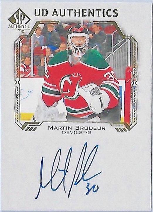 Martin Brodeur #UDA-MB Hockey Cards 2021 SP Authentic UD Autographs