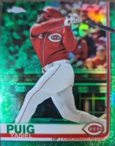 Yasiel Puig [Green Refractor] #3 Baseball Cards 2019 Topps Chrome Update