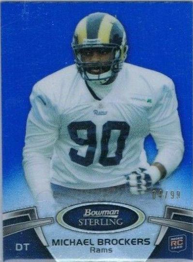 Michael Brockers [Blue Refractor] #6 Football Cards 2012 Bowman Sterling