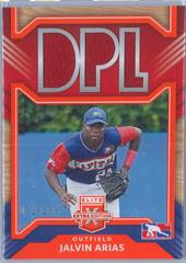 Jalvin Arias [Orange] #DM-JA Baseball Cards 2022 Panini Elite Extra Edition DPL Materials Prices