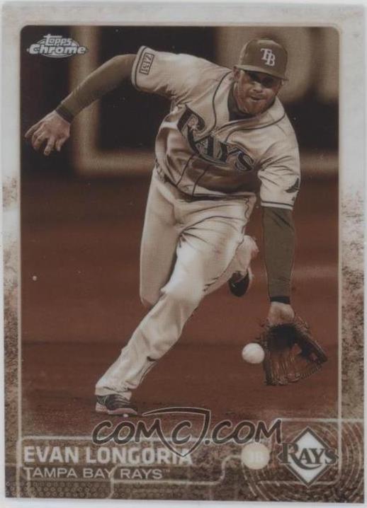 Evan Longoria [Sepia Refractor] #178 Baseball Cards 2015 Topps Chrome