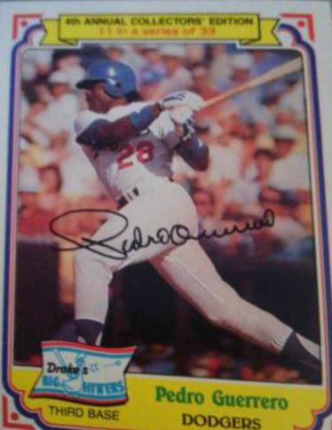 Pedro Guerrero #11 Prices | 1984 Drake's | Baseball Cards