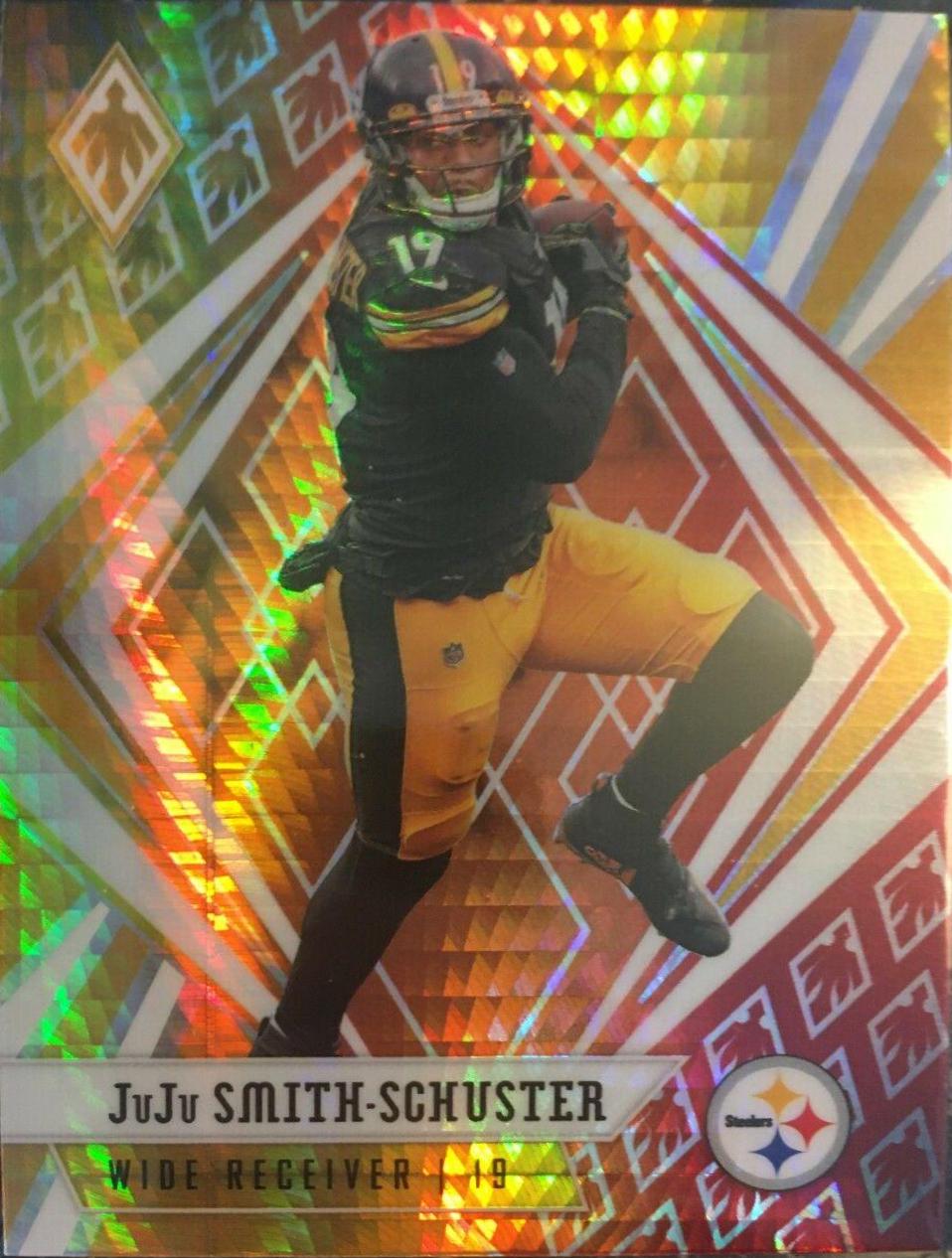 JuJu Smith Schuster [Fire Burst] #1 Football Cards 2020 Panini Phoenix