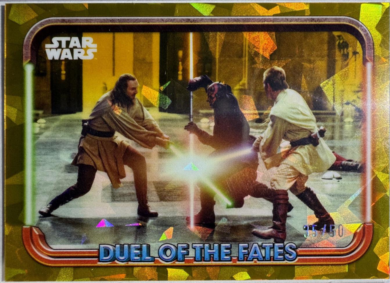 Two Jedi Versus One Sith [Gold] #DF-3 Star Wars 2024 Topps Chrome Sapphire Duel of the Fates