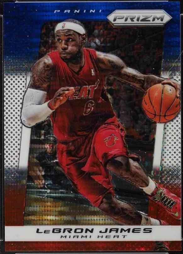 LeBron James #19 Basketball Cards 2013 Panini Prizm Monster Box Red, White, & Blue Prizm