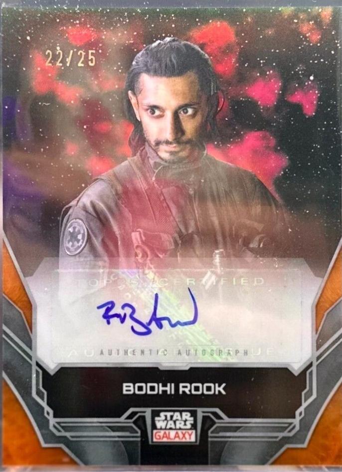 Riz Ahmed as Bodhi Rook [Orange Refractor] #A-RA Star Wars 2024 Topps Chrome Galaxy Autograph