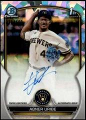 Abner Uribe [Atomic] #CPA-AU Baseball Cards 2023 Bowman Chrome Prospect Autographs Prices